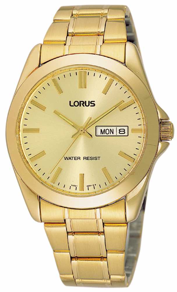 Lorus Mens Gold Plated Bracelet Watch RJ608AX9