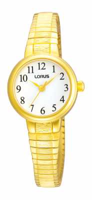Lorus Ladies' White Dial Gold Tone Expander Watch RRS34TX9 Lorus Ladies' White Dial Gold Tone Expander Watch RRS34TX9