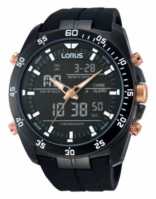 Lorus Black Alarm Chronograph Watch RW615AX9 Lorus Black Alarm Chronograph Watch RW615AX9