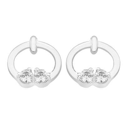 Perfection Swarovski Two Stone Ring Stud Earrings (0.10ct) E2722-SK Perfection Swarovski Two Stone Ring Stud Earrings (0.10ct) E2722-SK