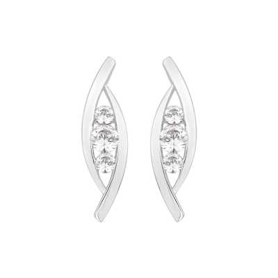 Perfection Swarovski Twirl Shaped Trilogy Stud Earrings (0.35ct) E2838-SK Perfection Swarovski Twirl Shaped Trilogy Stud Earrings (0.35ct) E2838-SK