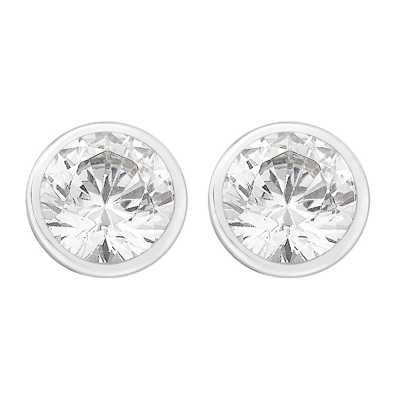 Perfection Swarovski Single Stone Rubover Set Stud Earrings (1.00ct) E3126-SK Perfection Swarovski Single Stone Rubover Set Stud Earrings (1.00ct) E3126-SK