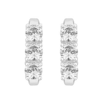 Perfection Swarovski Trilogy Claw Set Huggy Earrings (1.10ct) E3659-SK Perfection Swarovski Trilogy Claw Set Huggy Earrings (1.10ct) E3659-SK