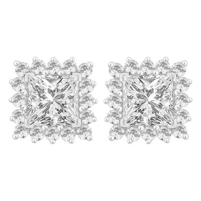 Perfection Swarovski Princess Cut Stud Earrings With Surround (2.30ct) E3923-SK Perfection Swarovski Princess Cut Stud Earrings With Surround (2.30ct) E3923-SK