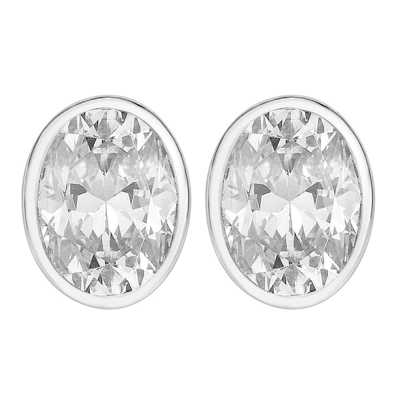 Perfection Swarovski Single Stone Rubover Oval Stud Earrings (1.00ct) E3939-SK Perfection Swarovski Single Stone Rubover Oval Stud Earrings (1.00ct) E3939-SK