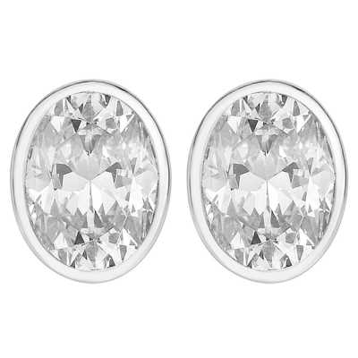 Perfection Swarovski Single Stone Rubover Oval Stud Earrings (1.50ct) E3942-SK Perfection Swarovski Single Stone Rubover Oval Stud Earrings (1.50ct) E3942-SK