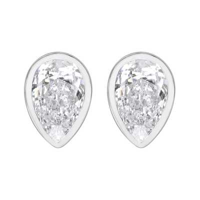 Perfection Swarovski Single Stone Rubover Pear Stud Earrings (1.25ct) E3949-SK Perfection Swarovski Single Stone Rubover Pear Stud Earrings (1.25ct) E3949-SK