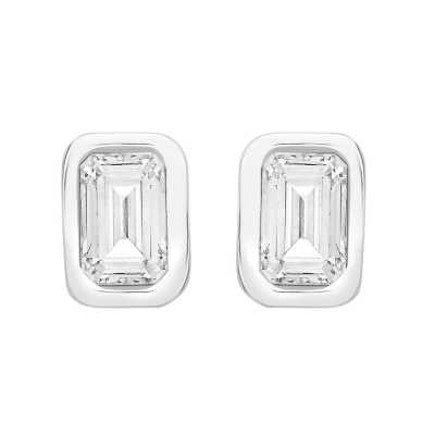 Perfection Swarovski Single Stone Rubover Emerald Stud Earrings (0.50ct) E4053-SK Perfection Swarovski Single Stone Rubover Emerald Stud Earrings (0.50ct) E4053-SK