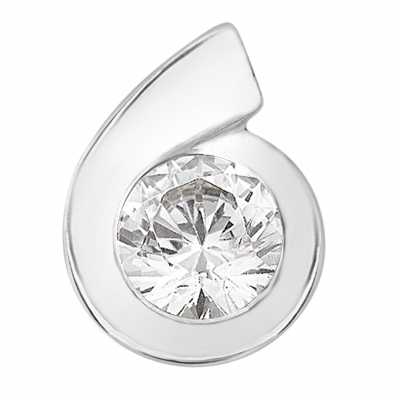 Perfection Swarovski Single Stone Rubover Twirl Pendant (0.25ct) P3792-SK Perfection Swarovski Single Stone Rubover Twirl Pendant (0.25ct) P3792-SK