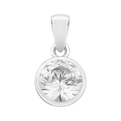 Perfection Swarovski Single Stone Rubover Set Pendant (1.00ct) P4554-SK Perfection Swarovski Single Stone Rubover Set Pendant (1.00ct) P4554-SK