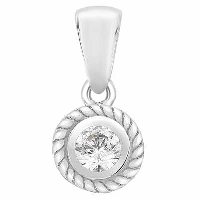 Perfection Swarovski Single Stone Pendant With Ornate Edge (0.10ct) P4977-SK Perfection Swarovski Single Stone Pendant With Ornate Edge (0.10ct) P4977-SK