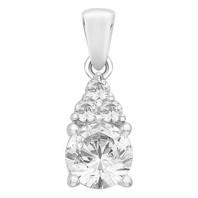 Perfection Swarovski Single Stone Four Claw Pendant With Trilogy (0.90ct) P5411-SK Perfection Swarovski Single Stone Four Claw Pendant With Trilogy (0.90ct) P5411-SK