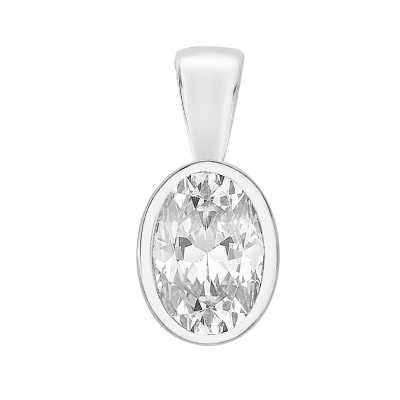Perfection Swarovski Single Stone Rubover Oval Cut Pendant (0.50ct) P5505-SK Perfection Swarovski Single Stone Rubover Oval Cut Pendant (0.50ct) P5505-SK