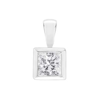 Perfection Swarovski Single Stone Rubover Princess Cut Pendant (0.45ct) P5513-SK Perfection Swarovski Single Stone Rubover Princess Cut Pendant (0.45ct) P5513-SK