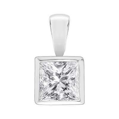 Perfection Swarovski Single Stone Rubover Princess Cut Pendant (1.00ct) P5531-SK Perfection Swarovski Single Stone Rubover Princess Cut Pendant (1.00ct) P5531-SK