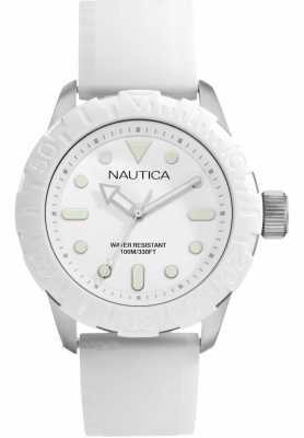 Nautica NSR100 Mens White Strap Analogue Watch A09603 Nautica NSR100 Mens White Strap Analogue Watch A09603