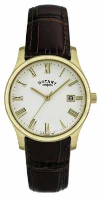 Rotary Mens Gold Plated Leather Strap Watch GSI0794/32 Rotary Mens Gold Plated Leather Strap Watch GSI0794/32