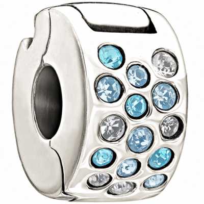 Chamilia Glimmer Lock-Blue & Clear 1430-0006 Chamilia Glimmer Lock-Blue & Clear 1430-0006