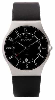 Skagen Mens Steel Leather Strap Watch 233XXLSLB Skagen Mens Steel Leather Strap Watch 233XXLSLB