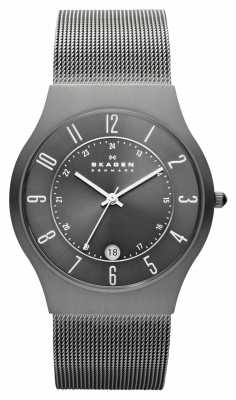 Skagen Mens Grey Titanium Case Mesh Strap Watch 233XLTTM Skagen Mens Grey Titanium Case Mesh Strap Watch 233XLTTM