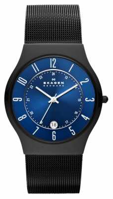 Skagen Mens Black Titanium Case steel Strap Watch T233XLTMN Skagen Mens Black Titanium Case steel Strap Watch T233XLTMN