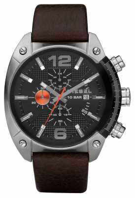 Diesel Mens Chronograph Black Round Dial Brown Leather Strap DZ4204 Diesel Mens Chronograph Black Round Dial Brown Leather Strap DZ4204