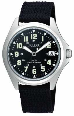 Pulsar Mens Black Canvas Strap Watch PS9045X1 Pulsar Mens Black Canvas Strap Watch PS9045X1