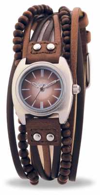 Kahuna Womens' Multi Band Leather Strap Brown AKLS-0083L Kahuna Womens' Multi Band Leather Strap Brown AKLS-0083L