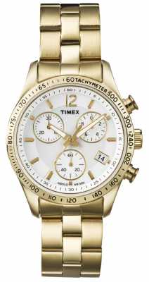 Timex Womens' Chronograph Gold Tone Stainless Steel Bracelet Watch T2P058 Timex Womens' Chronograph Gold Tone Stainless Steel Bracelet Watch T2P058