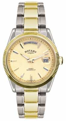 Rotary Gent's Two Tone Stainless Steel Bracelet Havana Watch GB02661/20 Rotary Gent's Two Tone Stainless Steel Bracelet Havana Watch GB02661/20