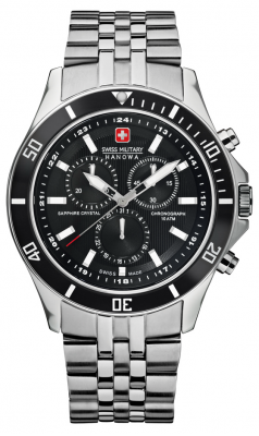 Swiss Military Hanowa Mens Flagship Black Dial Stainless Steel Chronograph 6-5183.7.04.007 Swiss Military Hanowa Mens Flagship Black Dial Stainless Steel Chronograph 6-5183.7.04.007
