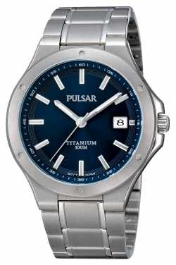 Pulsar Mens Titanium Blue Dial Date Display Watch PS9123X1 Pulsar Mens Titanium Blue Dial Date Display Watch PS9123X1