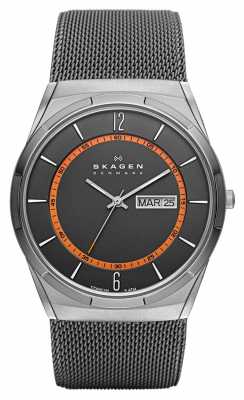 Skagen Mens Melbye Steel Mesh and Titanium Case Multifunction SKW6007 Skagen Mens Melbye Steel Mesh and Titanium Case Multifunction SKW6007