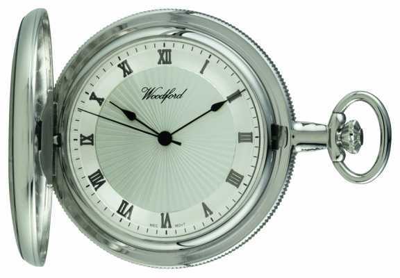 Woodford Chrome Silver Dial Full Hunter Mechanical Pocket Watch 1054 Woodford Chrome Silver Dial Full Hunter Mechanical Pocket Watch 1054