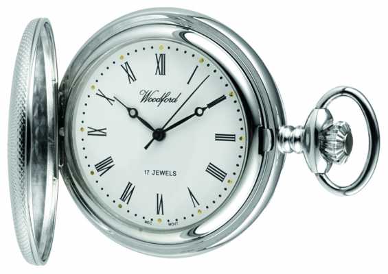 Woodford Chrome White Dial half Hunter Mechanical Pocket Watch 1055 Woodford Chrome White Dial half Hunter Mechanical Pocket Watch 1055