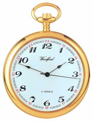 Woodford Arabic Gold-Plated White Dial Mechanical Pocket Watch 1031 Woodford Arabic Gold-Plated White Dial Mechanical Pocket Watch 1031