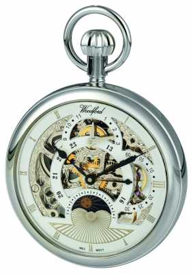 Woodford Chrome Skeleton Dial Dual Time Zone Pocket Watch 1050 Woodford Chrome Skeleton Dial Dual Time Zone Pocket Watch 1050