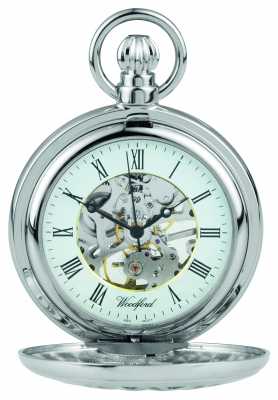 Woodford Stainless Steel Half hunter Flower-Desgign Pocket Watch 1052 Woodford Stainless Steel Half hunter Flower-Desgign Pocket Watch 1052