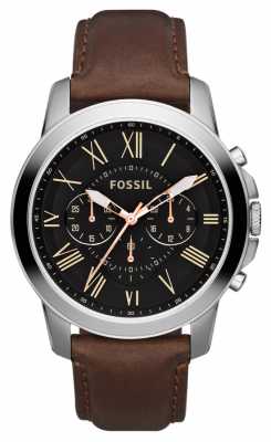 Fossil Mens Black Dial Stainless Steel Brown Leather Strap Chrono FS4813 Fossil Mens Black Dial Stainless Steel Brown Leather Strap Chrono FS4813