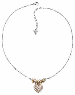 Guess Womens Sweetly Stacked Stainless Steel Necklace UBN11316 Guess Womens Sweetly Stacked Stainless Steel Necklace UBN11316
