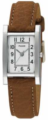 Pulsar Womens' Stainless Steel Tan Leather Strap Watch PC3163X1 Pulsar Womens' Stainless Steel Tan Leather Strap Watch PC3163X1