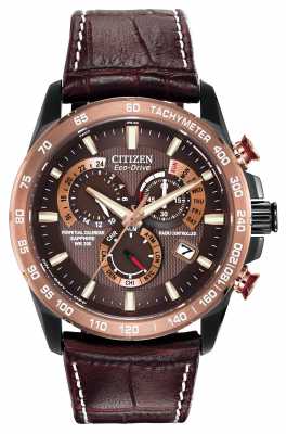Citizen Mens Perpetual Chronograph A-T Brown & Black AT4006-06X Citizen Mens Perpetual Chronograph A-T Brown & Black AT4006-06X