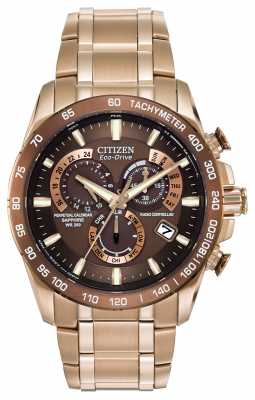Citizen Mens Perpetual Chronograph A-T Gold-Plate Stainless Steel AT4106-52X Citizen Mens Perpetual Chronograph A-T Gold-Plate Stainless Steel AT4106-52X