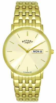 Rotary Mens Classic Gold Tone Day Date Watch GBI02624/03/DD Rotary Mens Classic Gold Tone Day Date Watch GBI02624/03/DD