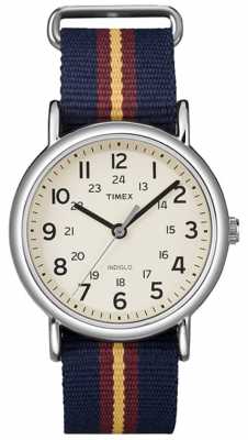 Timex Mens Weekender Watch With Cream Dial T2P234 Timex Mens Weekender Watch With Cream Dial T2P234