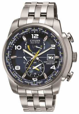 Citizen Radio Controlled World Time A-T Blue Dial Stainless Steel AT9010-52L Citizen Radio Controlled World Time A-T Blue Dial Stainless Steel AT9010-52L