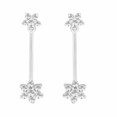 Perfection Swarovski Double Cluster Drop Earrings (0.75ct) E2918-SK Perfection Swarovski Double Cluster Drop Earrings (0.75ct) E2918-SK