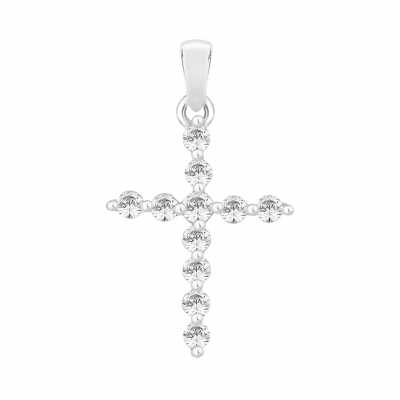 Perfection Swarovski Claw Set Cross Pendant (0.33ct) P3603-SK Perfection Swarovski Claw Set Cross Pendant (0.33ct) P3603-SK