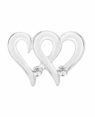 Perfection Swarovski Double Heart Pendant With Single Stones (0.10ct) P5528-SK Perfection Swarovski Double Heart Pendant With Single Stones (0.10ct) P5528-SK