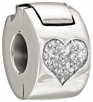 Chamilia Sterling Silver with Stone - Jeweled Heart Lock - Crystal 1430-0008 Chamilia Sterling Silver with Stone - Jeweled Heart Lock - Crystal 1430-0008